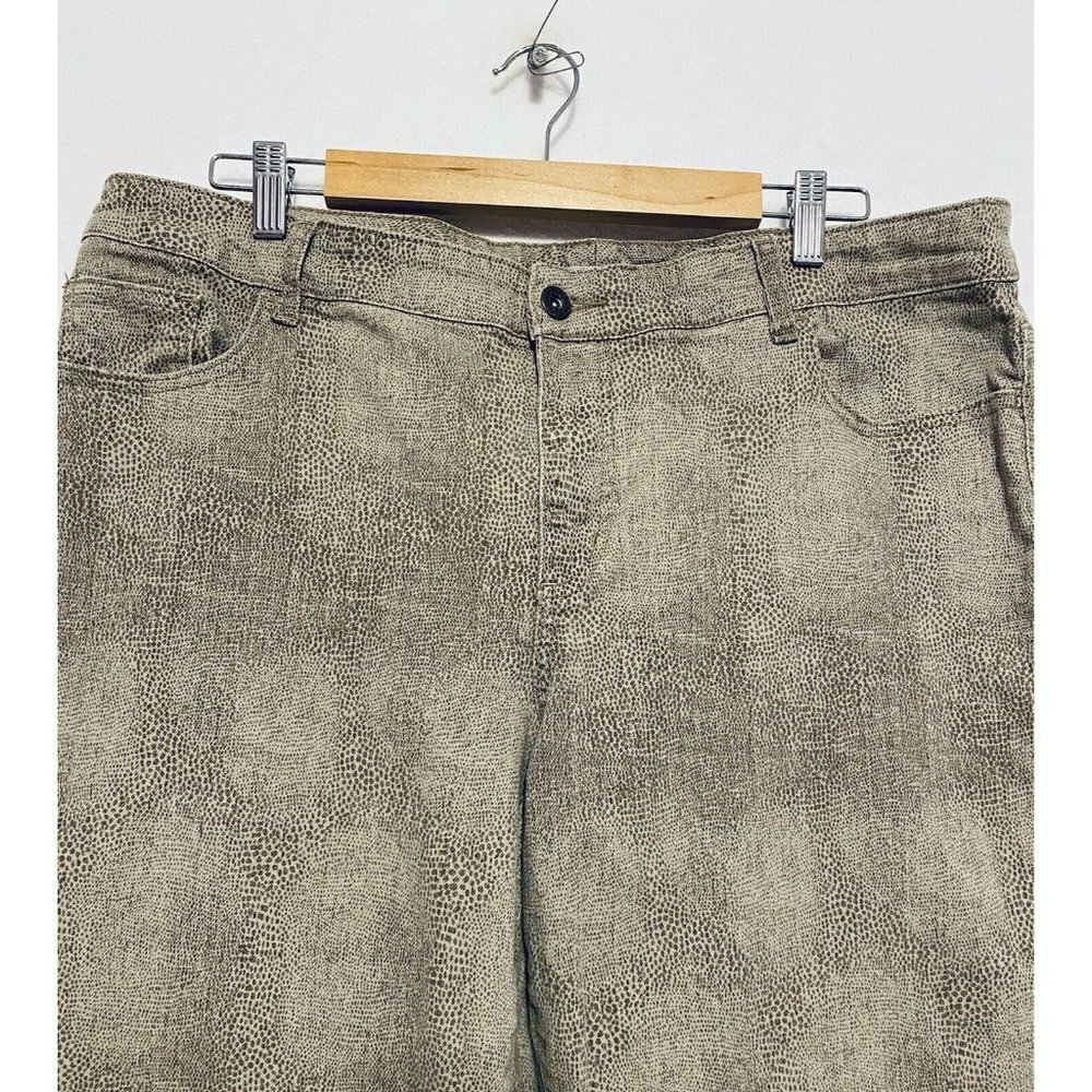 Chico's Olive Brown Slim Straight Jeans - Picture 2 of 7